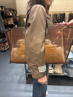 STAUD  Christos large espresso Tote with pouch NWT